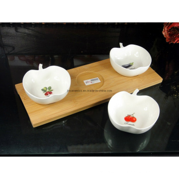 Porcelain Apple Shaped Bowls Set